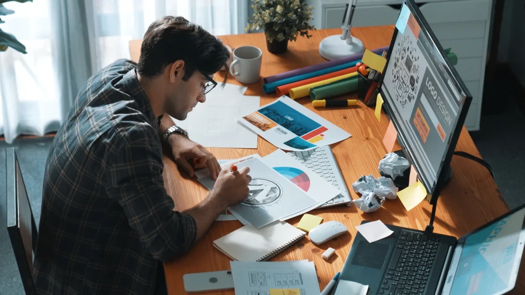 Focused on creating the logo