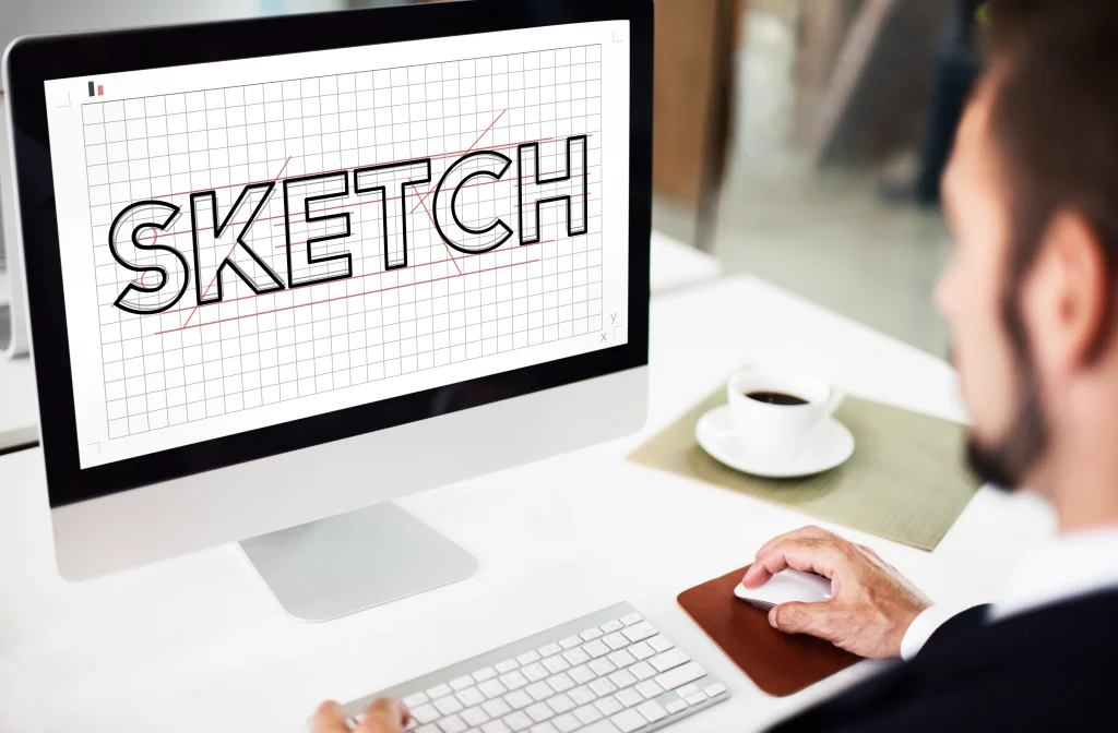 Sketching a monogram logo for business branding