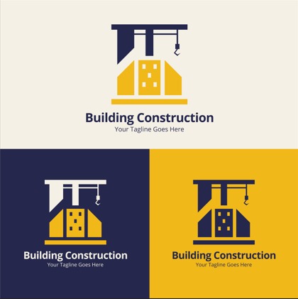 Modern building construction logo design concept
