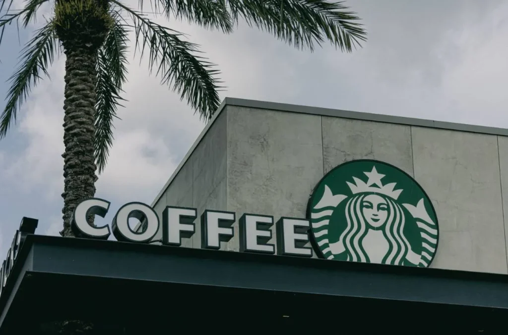 Starbucks coffee shop exterior featuring recognizable store branding